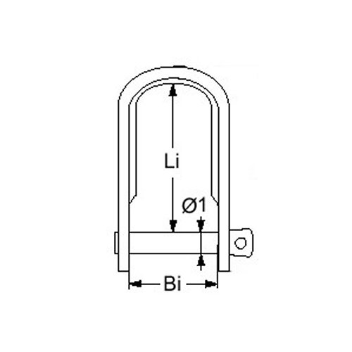 Flachschäkel mit Schlüsselbolzen 6mm