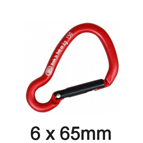 Karabinerhaken Alu asymmetrisch bunt 6 x 65mm