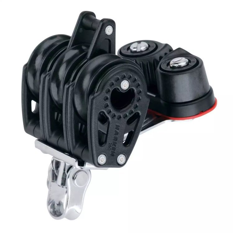 Harken Carbo Block 3fach + Klemme + Unterbügel 8mm HK 347
