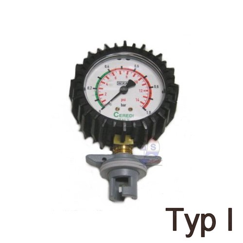 Manometer mit Knebel-Ventiladapter Typ I