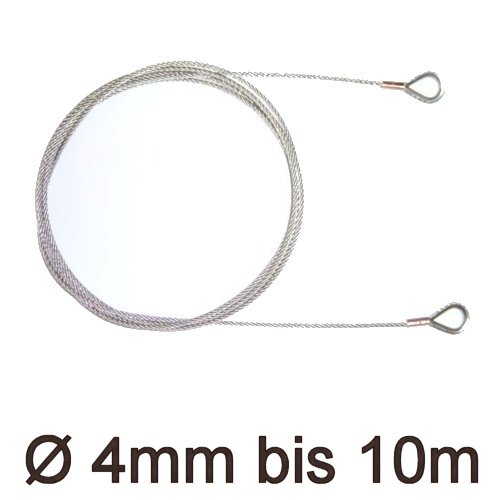 Drahtstropp mit Kauschen 4mm flex bis 10m