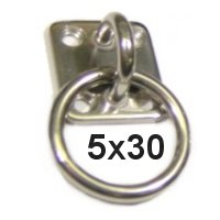 Augplatte mit Anlegering 5x30