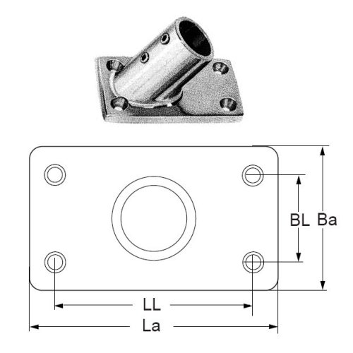 Rohrendbeschlag Edelstahl E 25 / 60