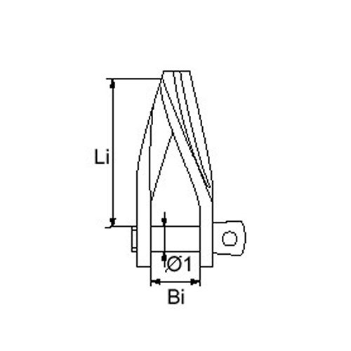 Flachschraubschäkel Edelstahl gedreht 5mm / 33mm