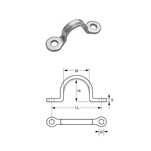 Fenderöse  Edelstahl Flachmaterial 55