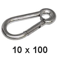Karabinerhaken mit Kausch 10 x 100mm