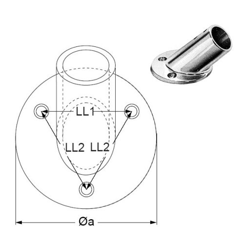 Rohrendbeschlag Edelstahl R 25 / 30