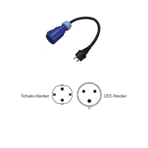 CEE Adapterkabel 1,5m Typ Schuko/CEE