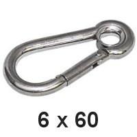 Karabinerhaken mit Kausch 6 x 60mm