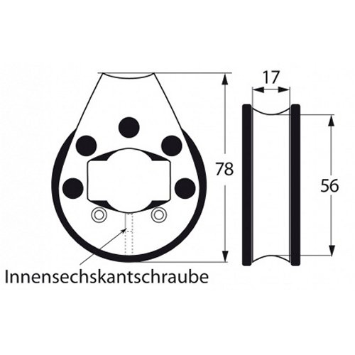 Schaefer Relingleitblock bis 12mm