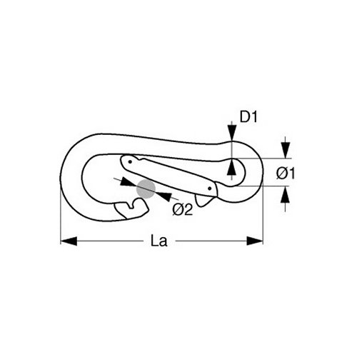 KONG® Karabinerhaken asymmetrisch mit Kausch