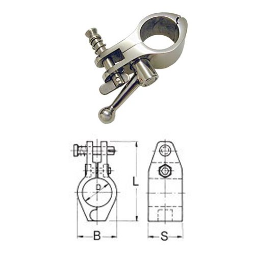 Rohrmittelgelenkstück aufklappbar mit Knebel 22mm