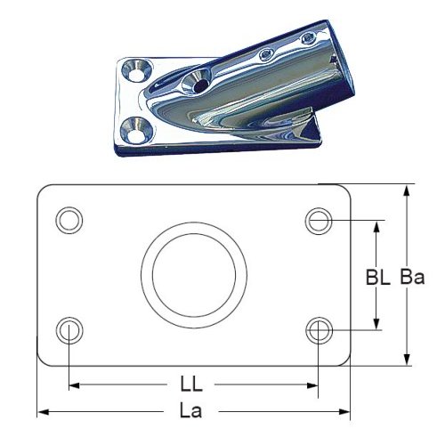Rohrendbeschlag Edelstahl E 25 / 30